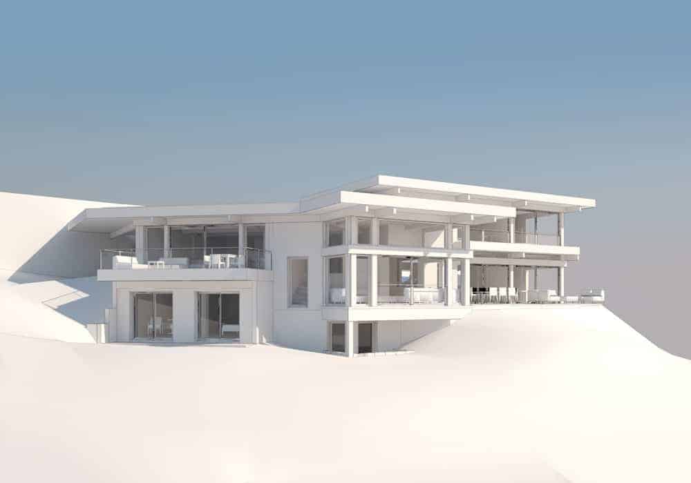 Maquette 3D Maison d'architecte Annecy, villa contemporaine - Archidomo